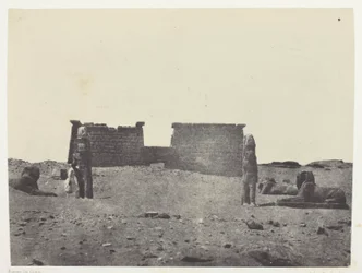 Hémi-Spéos De Séboua, Drômos; Nubie, plate 97 from the album "Egypte, Nubie, Palestine et Syrie" (1852)