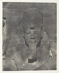 Ibsamboul, Colosse Médial (Enfoui) du Spéos de Phrè Nubie, Palestine et Syrie, plate 106 from the album "Egypte, Nubie, Palestine et Syrie" (1852)
