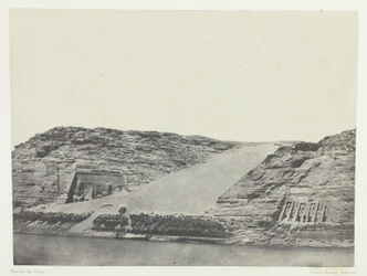 Ibsamboul, Les Deux Spéos; Nubie, plate 101 from the album "Egypte, Nubie, Palestine et Syrie" (1852)