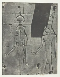 Kalabscheh, sculptures de la façade postérieure du temple, Nubie, 1849-51, imprimé en 1852