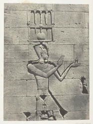 Kalabscheh, Sculptures De La Façade Postérieure Du Temple; Nubie, plate 91 from the album "Egypte, Nubie, Palestine et Syrie" (1852)