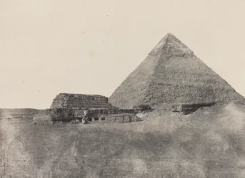 Pyramide de Chéphren, Egypte Moyenne, plate 10 from the album "Egypte, Nubie, Palestine et Syrie" (1852)