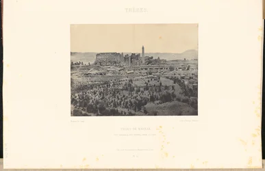 Thèbes. Palais de Karnak. Vue générale des ruines, prise à l