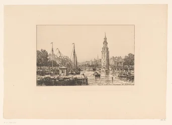 Vue de la tour Montelbaan à Amsterdam
