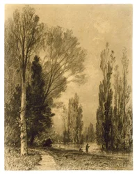 Paysage fluvial au crépuscule