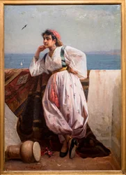 Jeune orientale sur une terrasse à Alger