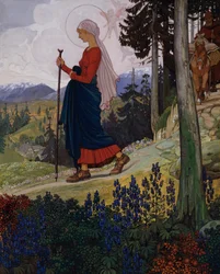 Marche de Marie à travers les montagnes
