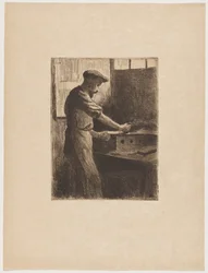 Auguste Delâtre au travail