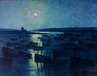 Camaret, clair de lune et bateaux de pêche