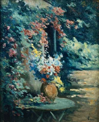 Fleurs dans un paysage