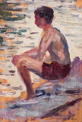 Baigneur assis