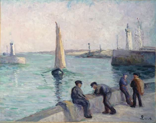 Les pêcheurs sur le quai, vers 1920