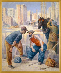 Les cantonniers (peinture sur toile)