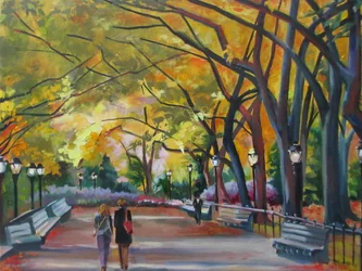 Promenade dans le parc en automne