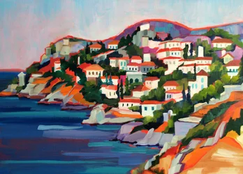 Village côtier haut en couleur