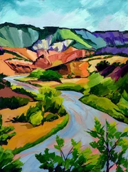 Paysage fluvial coloré