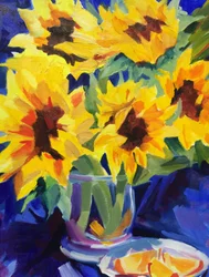 Des tournesols dorés dans un vase