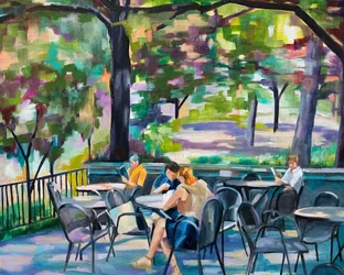 Café en plein air où l