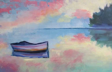 Un bateau aux couleurs pastel apaisantes