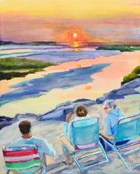 Un coucher de soleil apaisant sur la côte