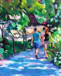 Promenade romantique dans le parc