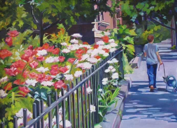 Promenade au soleil dans le jardin