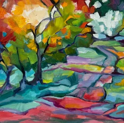 Paysage abstrait aux couleurs vives