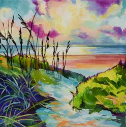 Un coucher de soleil éclatant sur la plage