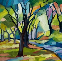 Sentier forestier haut en couleur