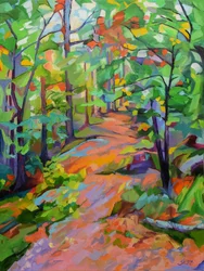 Sentier forestier haut en couleur