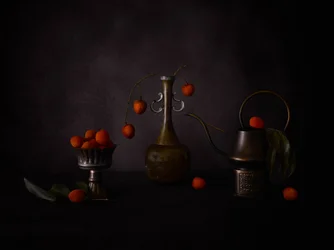 Nature morte rustique aux baies