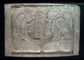 Linteau avec deux prisonniers, région de Yaxchilan, période classique tardive, 600-900 AD