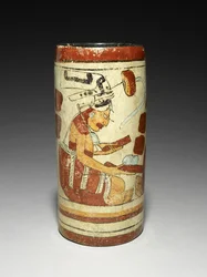 Vase avec scène de présentation, 600-900 après J.-C.