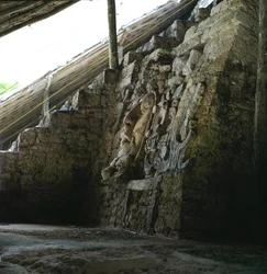 Masque architectural, Temple des Mascarones, Kohunlich, péninsule du Yucatán, Mexique, période classique ancienne (300-600 AD)