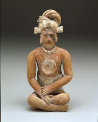 Homme barbu assis, Période Classique tardive, c.600-900