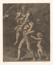 Énée et sa famille fuient Troie
