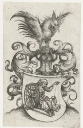 Blason avec vieille femme tordue