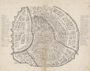 Carte de Moscou. De : Augustin von Meyerberg et son voyage en Russie, 1661