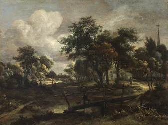Paysage avec une passerelle