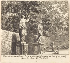 Statues de Mercure et Flora, Jardins de Dukedi Sora, Frascati