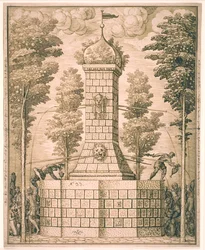 Fontaine avec masques