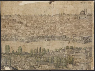 Vue de Constantinople, feuille 14, Melchior Lorck, 1559