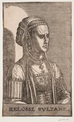 Portrait de sultane, demi-profil à droite : ZELOME SVLTANE