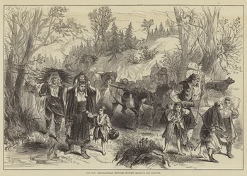 La guerre, réfugiés herzégoviniens entre Belosave et Goslitch