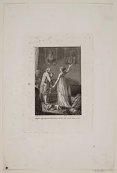 Illustration avec dame et monsieur devant deux portraits