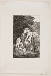 Illustration avec quatre personnes autour d