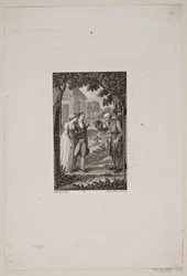 Illustration avec un veilleur saluant un jeune couple