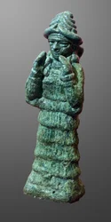 Figurine en bronze de la déesse gardienne LAMA, Mésopotamie vers 2035-1794 av. J.-C.