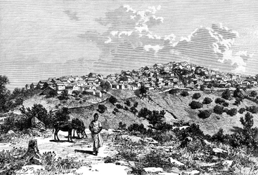 Un village kabyle, Afrique du Nord, 1895
