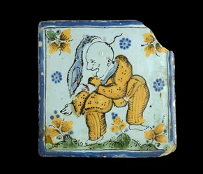 Carreau avec un homme chinois grotesque, vers 1800